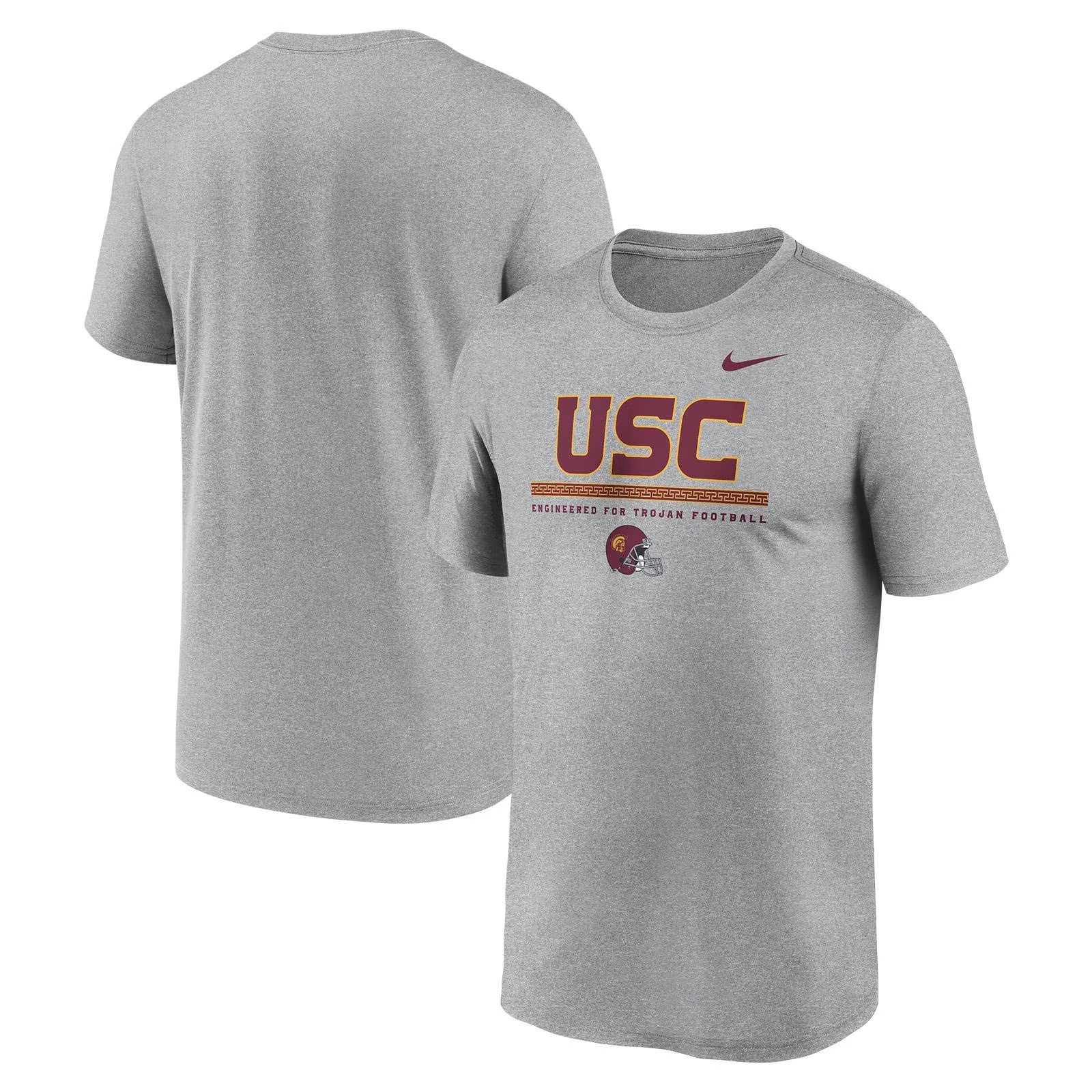 USC Trojans Men's Nike Gray Dri-FIT Legend Stripe Stack T-Shirt