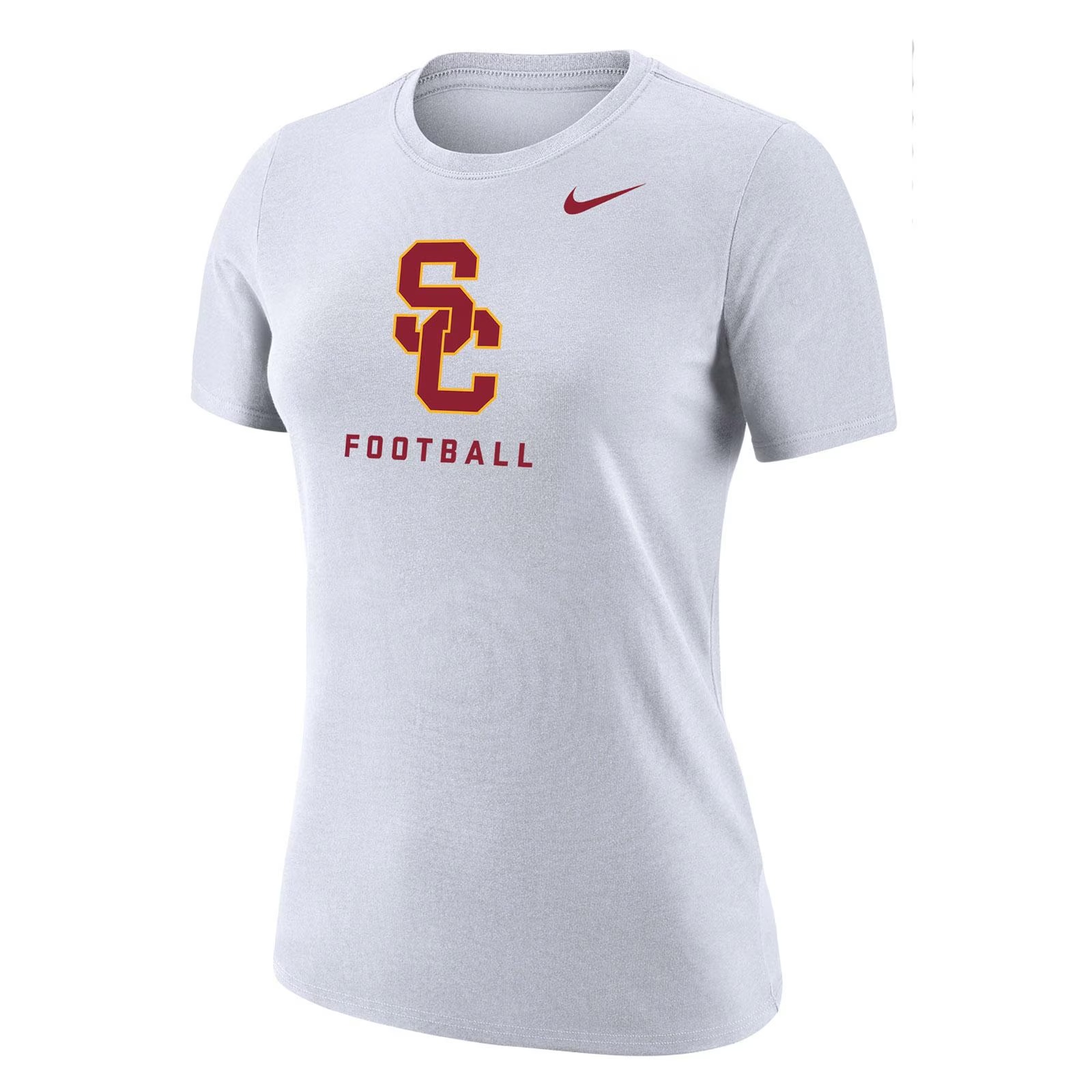 USC Trojans Women's Nike White SC Interlock Football Dri-FIT Cotton T-Shirt